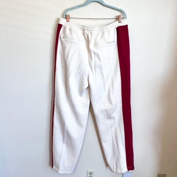 Schott Heavyweight Mens Side Stripe Sweatpants Size 3XL Cream Red Cotton Pull On - Picture 2 of 10